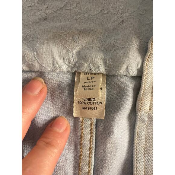 Hand Dyed Light Wash Stretch Denim Jacket J. Jill Women’s LP Petite - Picture 4 of 7